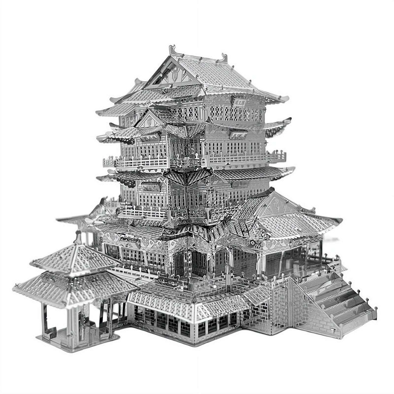 Metal Puzzle, 3D Metal Puzzles, Chinese Famous Architecture Building Kit, DIY Craft Model Building Kit for Adults Kids (Tengwang Pavilion) - Image 1